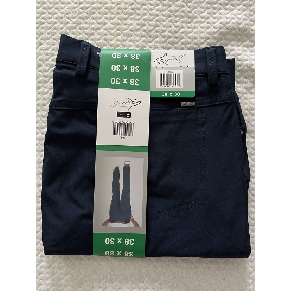 NEW Greg Norman Mens Ultimate Luxury Stretch 5 Pocket Navy Blue Pants Size 38x30 - Picture 3 of 8